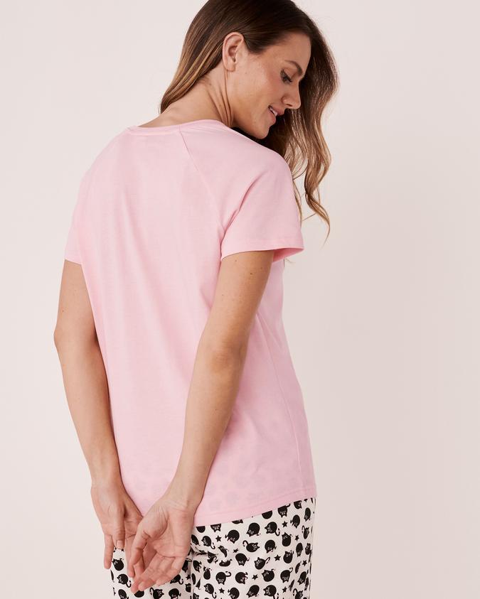 la Vie en Rose Women’s Pink Raglan Sleeve Cotton T-shirt