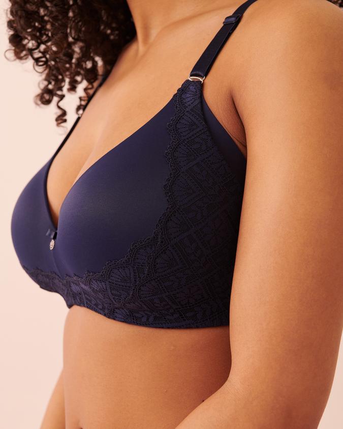 la Vie en Rose Women’s Midnight blue Lightly Lined Wireless Sleek Back Bra