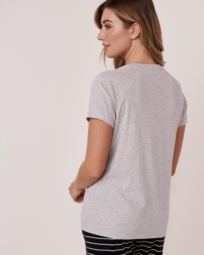 la Vie en Rose Women’s Grey mix Raglan Sleeve Cotton T-shirt
