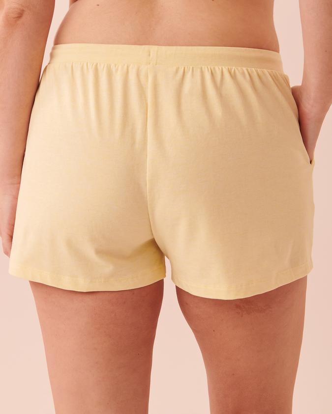 la Vie en Rose Women’s Light yellow Cotton Pyjama Shorts