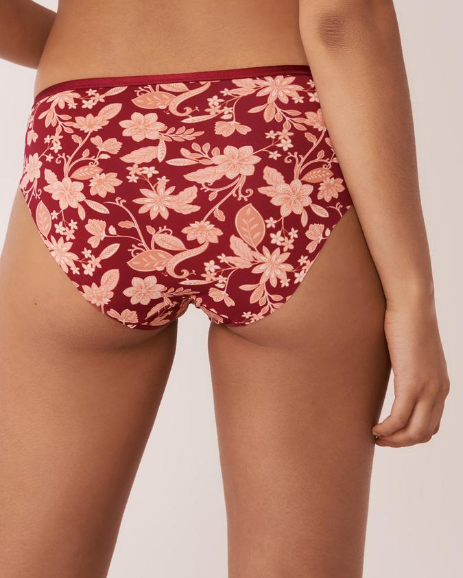 la Vie en Rose Women’s Rich floral Microfiber Sleek Back Bikini Panty