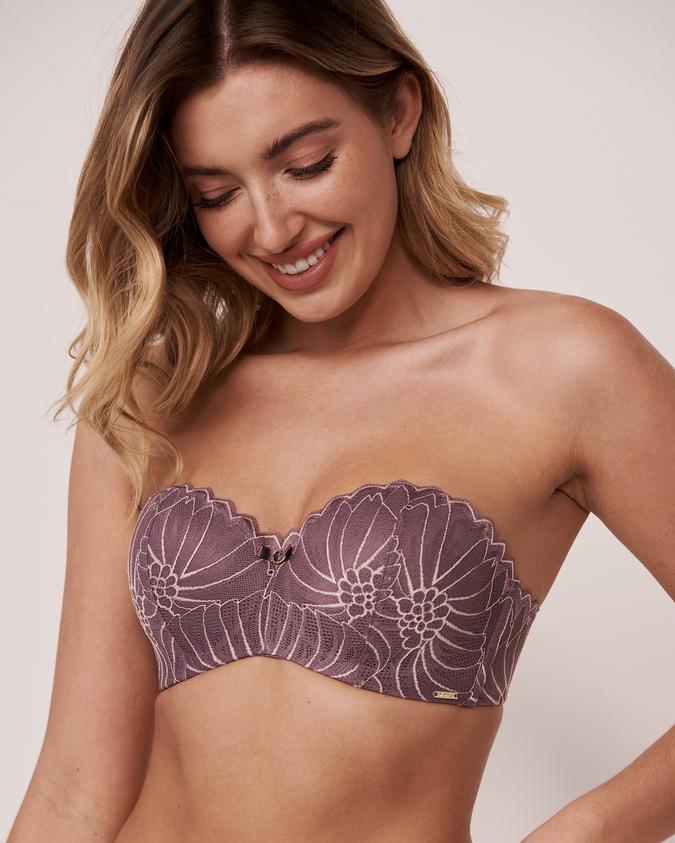 la Vie en Rose Women’s Dark plum Lightly Lined Memory Foam Strapless Bra