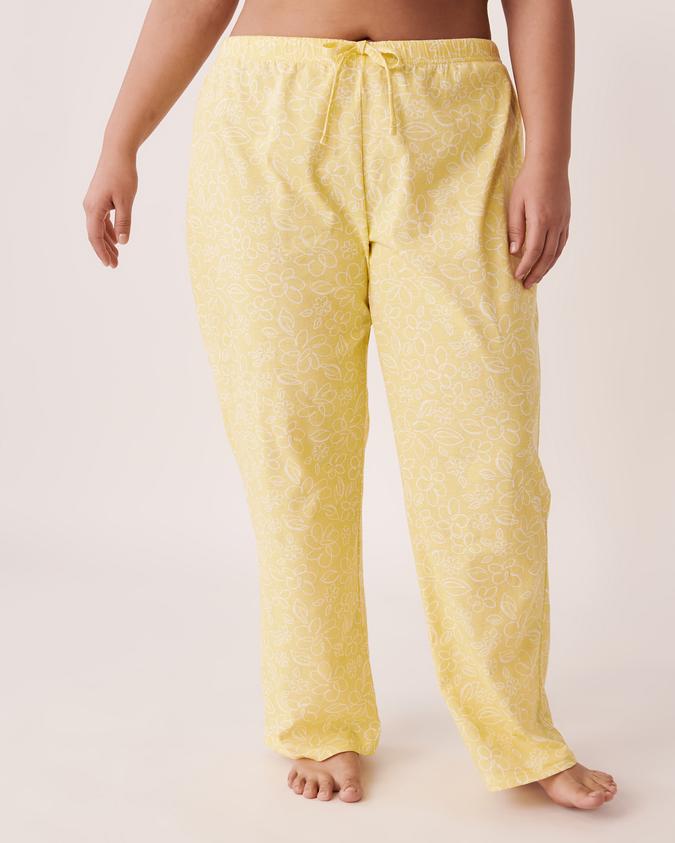 la Vie en Rose Women’s Yellow flowers Straight Leg Pyjama Pants