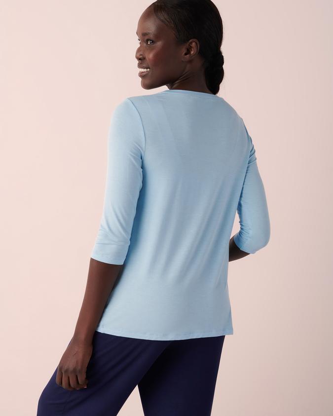 la Vie en Rose Women’s Ocean blue Soft Jersey 3/4 Sleeve Shirt