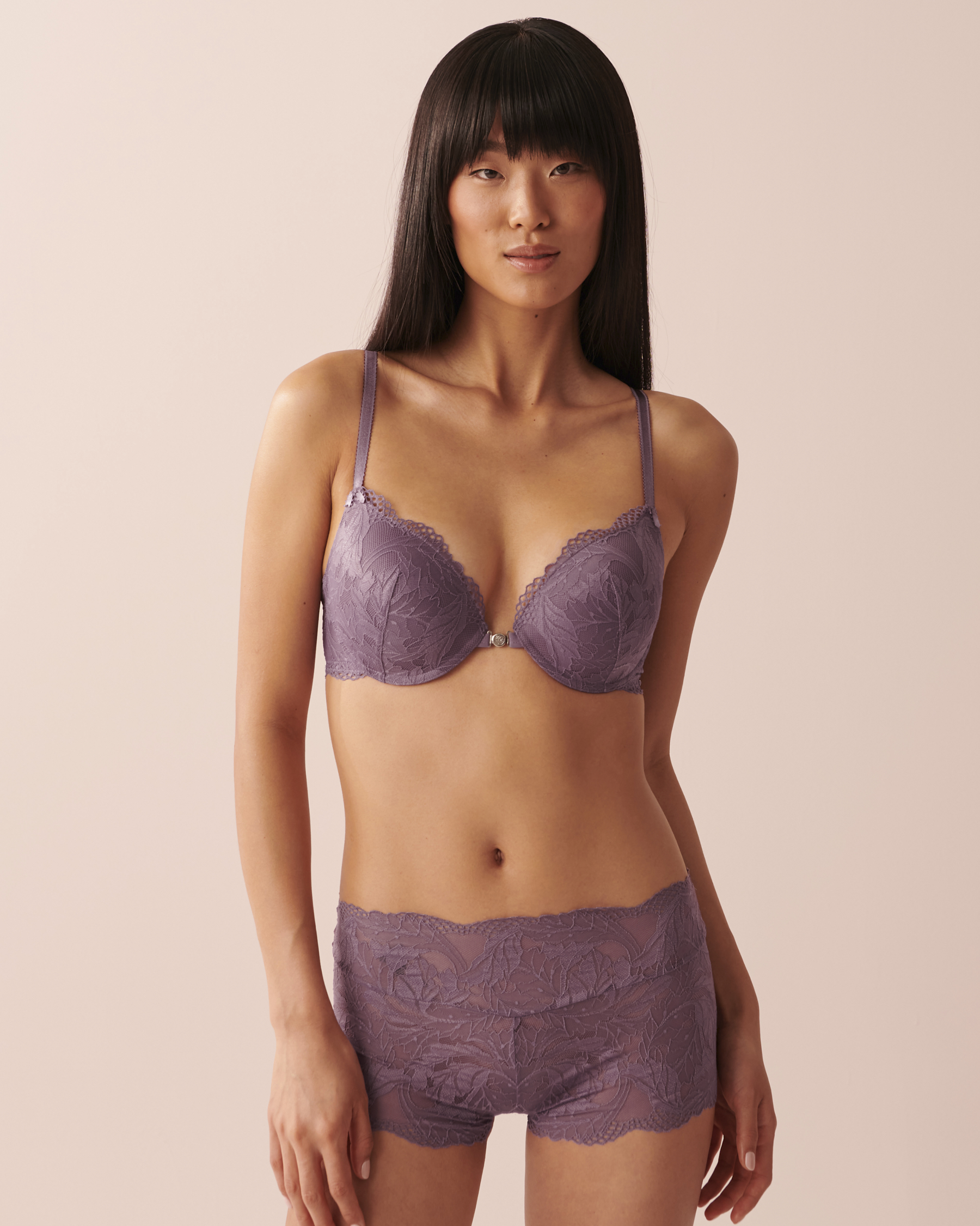 la Vie en Rose Women’s GRAPEADE Push-up Front Closure Demi Bra