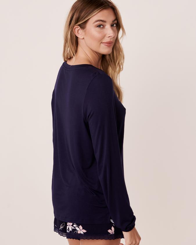 la Vie en Rose Women’s Maritime blue Soft Knit Long Sleeve Shirt