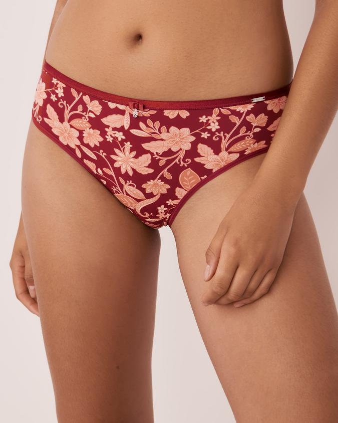 la Vie en Rose Women’s Rich floral Microfiber Sleek Back Bikini Panty