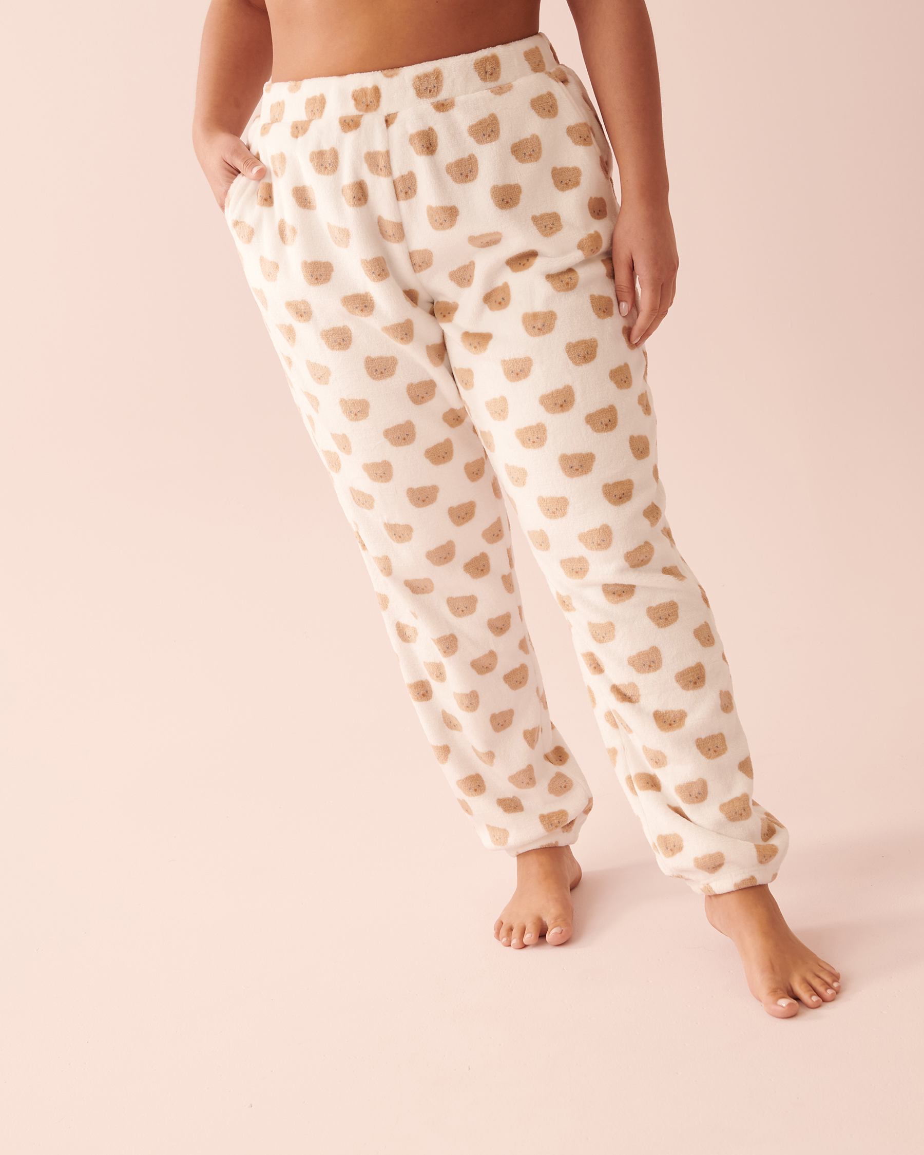 la Vie en Rose Women’s TEDDY FACE Soft Plush Pyjama Pants