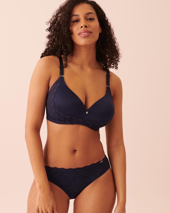 la Vie en Rose Women’s Midnight blue Lightly Lined Wireless Sleek Back Bra