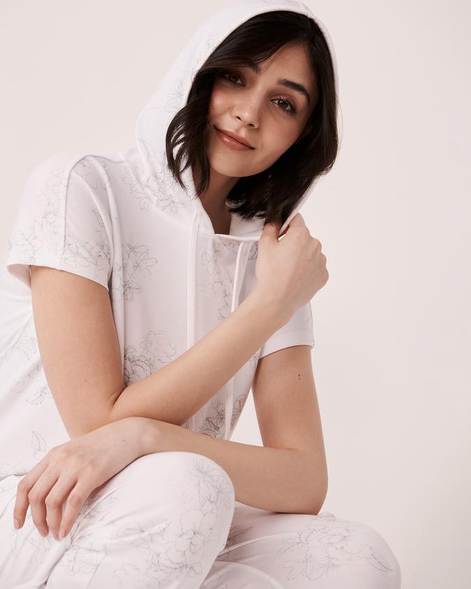 la Vie en Rose Women’s White Hooded T-shirt