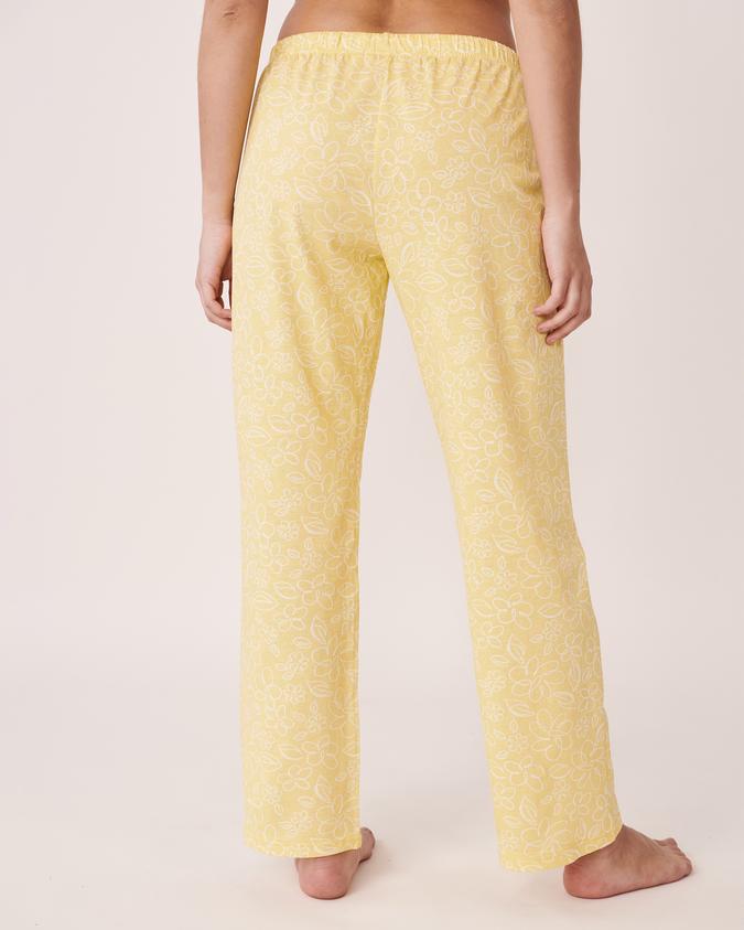la Vie en Rose Women’s Yellow flowers Straight Leg Pyjama Pants
