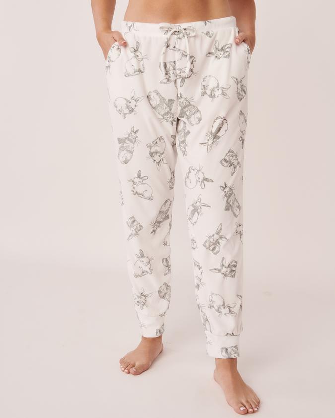 la Vie en Rose Women’s Bunny Luxury Velour Pyjama Pants