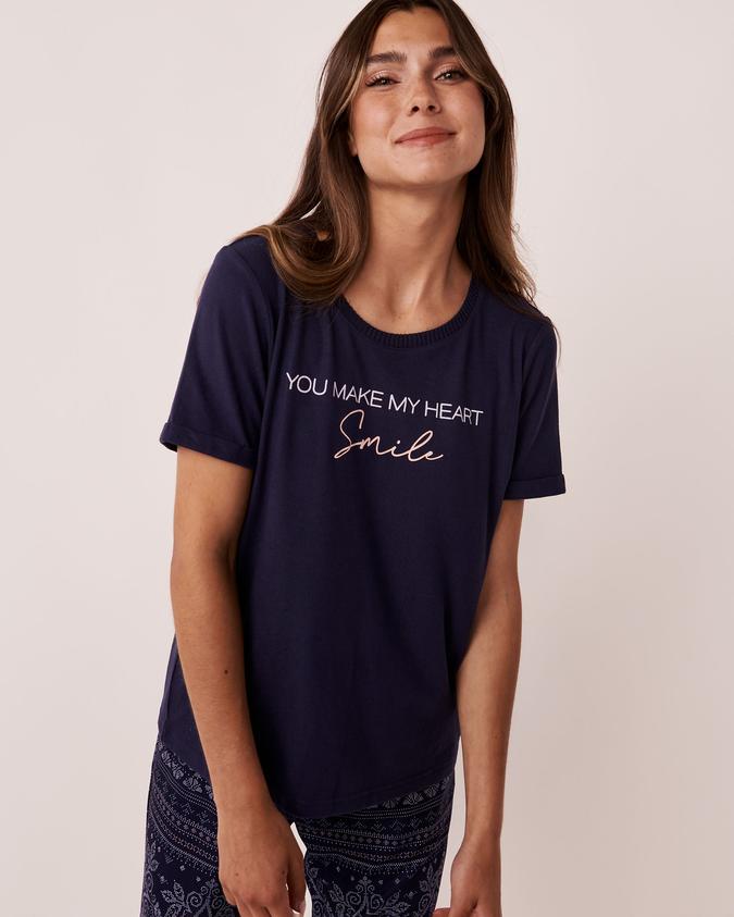 la Vie en Rose Women’s Maritime blue Recycled Fibers T-shirt