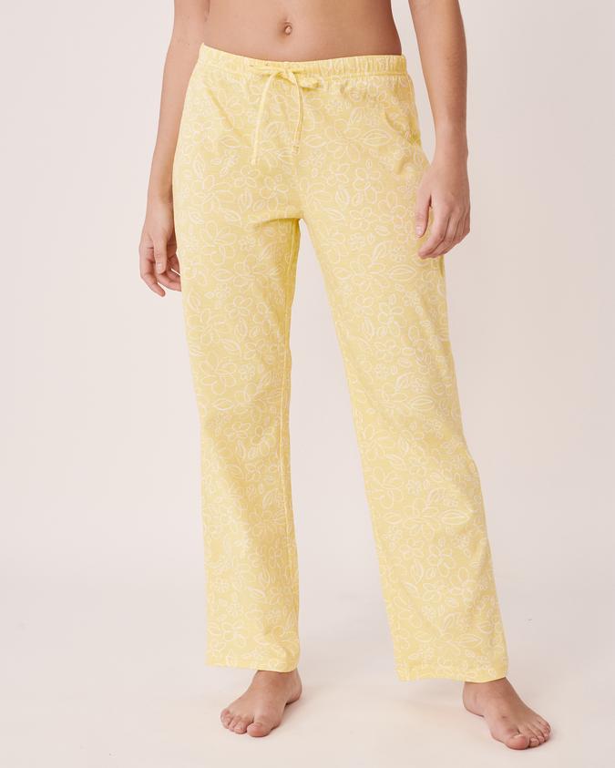 la Vie en Rose Women’s Yellow flowers Straight Leg Pyjama Pants