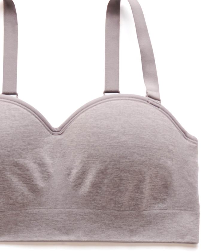 la Vie en Rose Women’s Grey Convertible Bandeau Seamless Bra