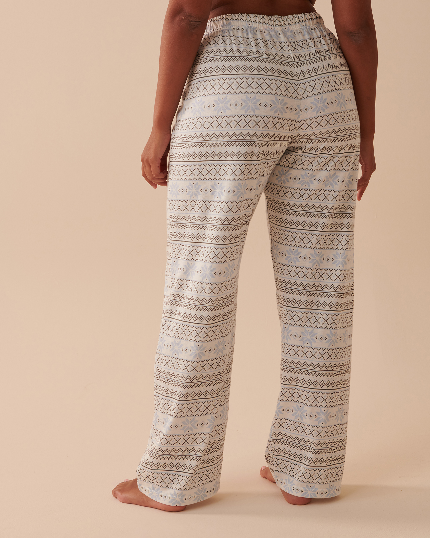 la Vie en Rose Women’s Grey and Blue Fair Isle Fair Isle Cotton PJ Set