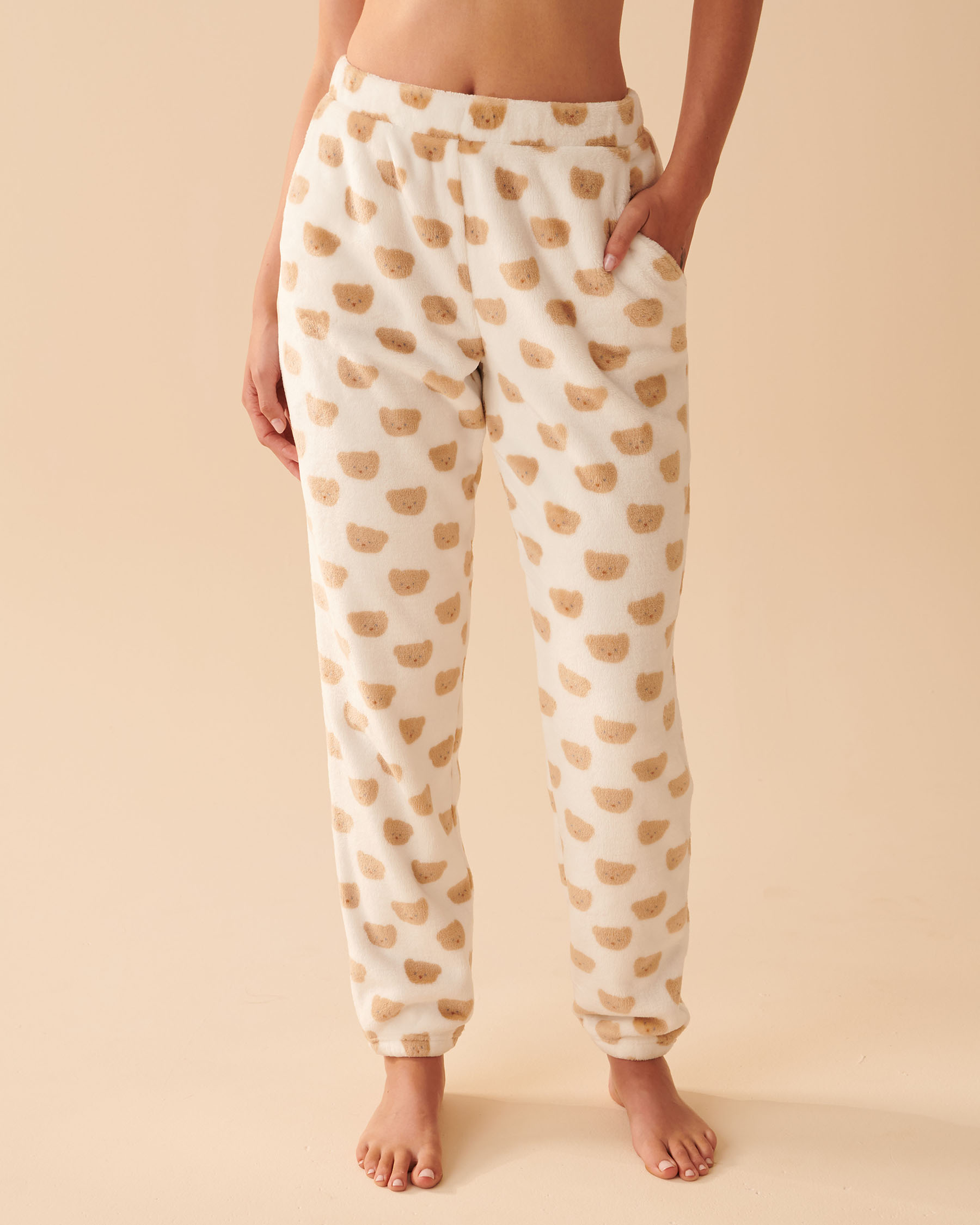 la Vie en Rose Women’s TEDDY FACE Soft Plush Pyjama Pants