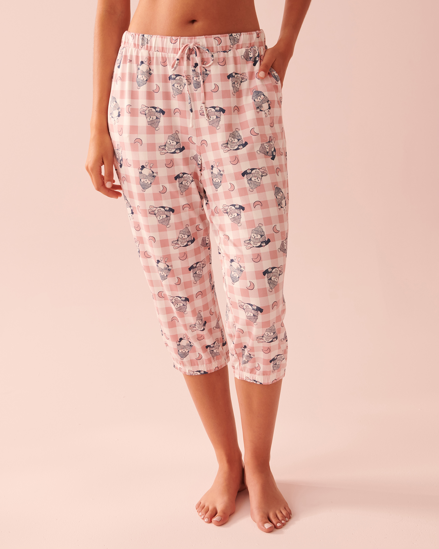 la Vie en Rose Women’s PLAID OWL Night Owl Super Soft Capri