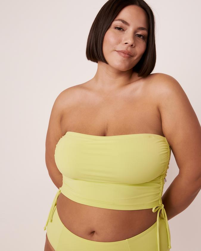 la Vie en Rose Women’s Green DAIQUIRI GREEN Recycled Fibers Adjustable Bandeau Bikini Top