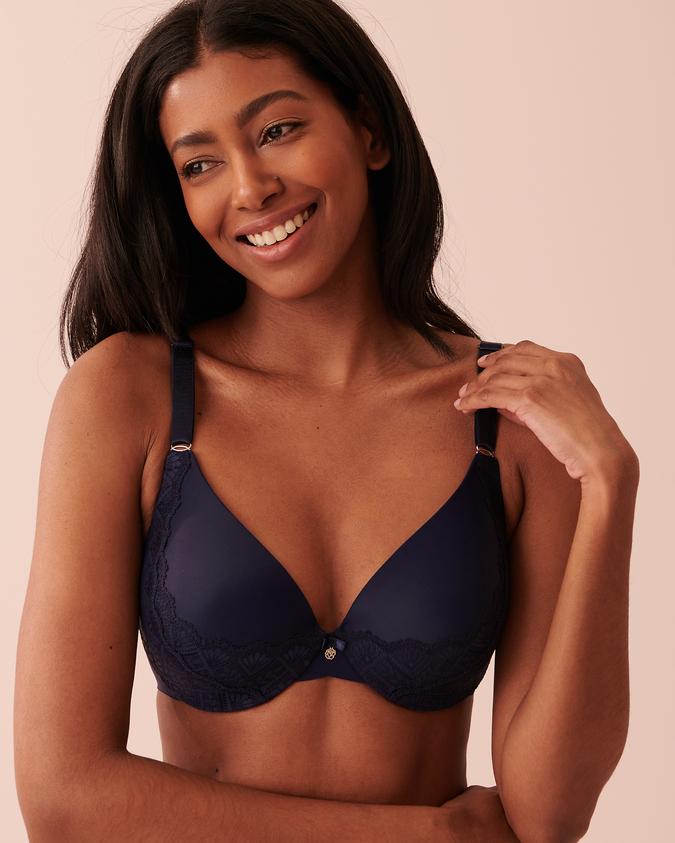 la Vie en Rose Women’s Midnight blue Lightly Lined Sleek Back Bra