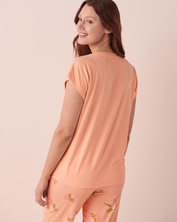 la Vie en Rose Women’s Peach Super Soft Cap Sleeve Shirt