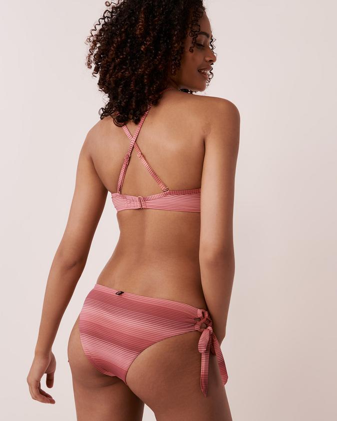 la Vie en Rose Women’s Pink Stripes Recycled Fibers Push-up Bikini Top