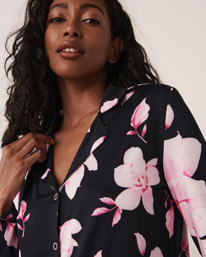 la Vie en Rose Women’s Floral Recycled Fibers Floral Button-down Shirt