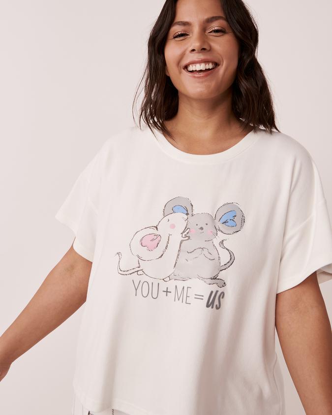 la Vie en Rose Women’s White Recycled Fibers Crew Neck T-shirt