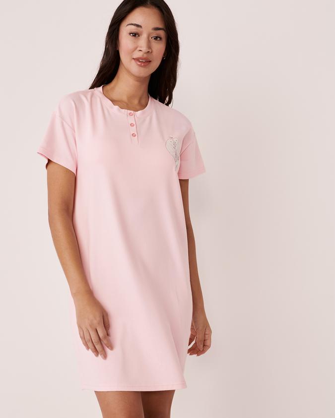 la Vie en Rose Women’s Pink Recycled Fibers Short Sleeve Sleepshirt