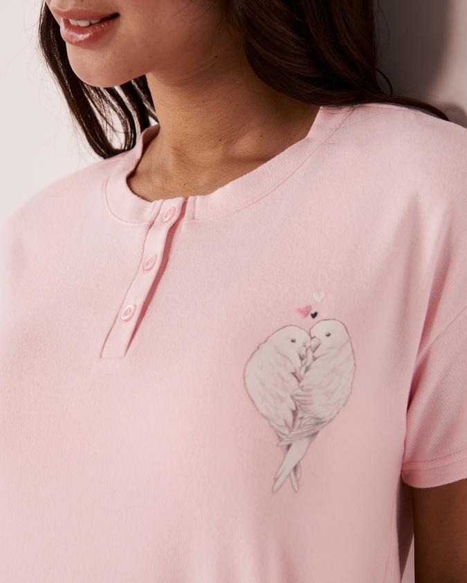 la Vie en Rose Women’s Pink Recycled Fibers Short Sleeve Sleepshirt