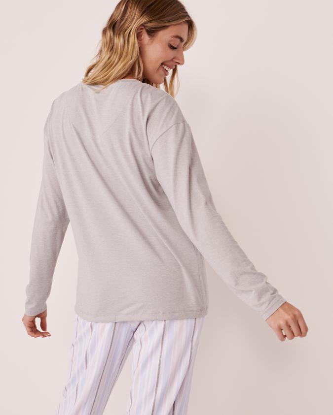 la Vie en Rose Women’s Comfy grey Super Soft Crew Neck Long Sleeve Shirt