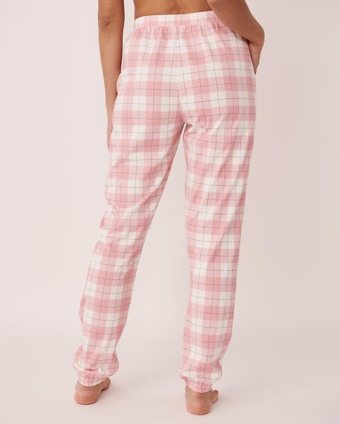 la Vie en Rose Women’s Pink plaid Cotton Pyjama Pants