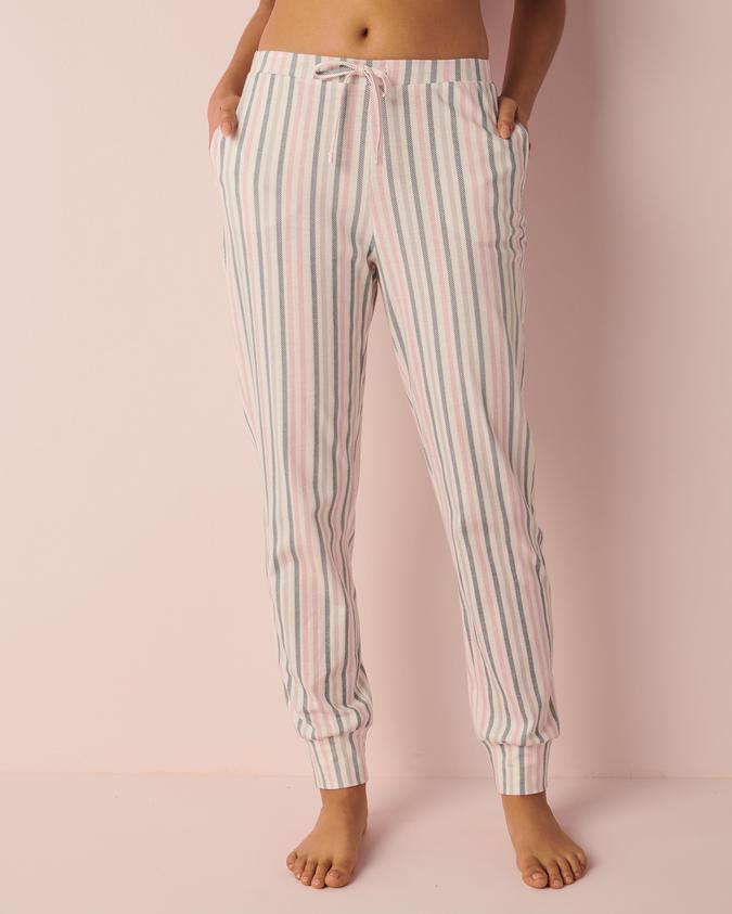 la Vie en Rose Women’s Vertical stripes Cotton Fitted Pants