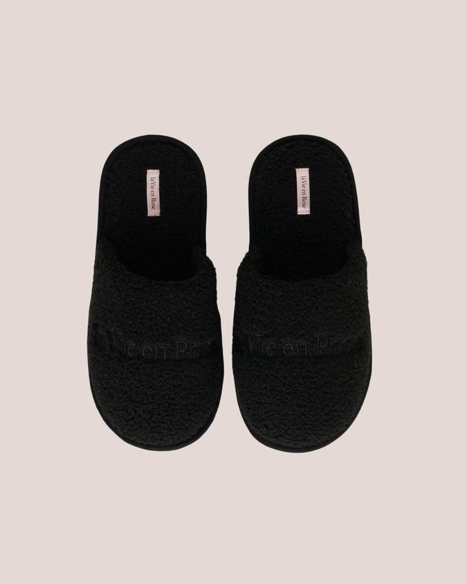 la Vie en Rose Women’s Black Memory Foam Clog Slippers