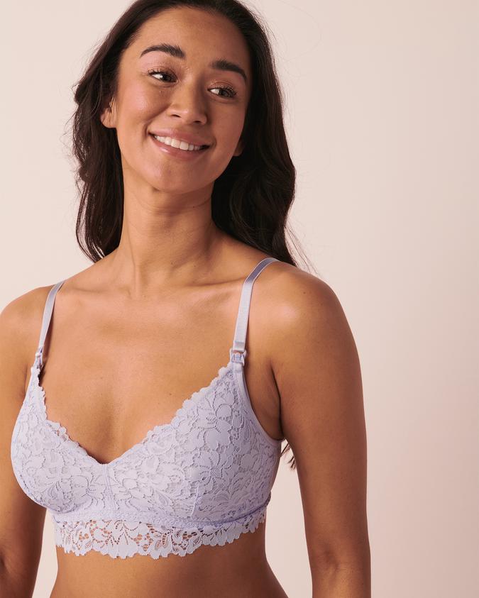 la Vie en Rose Women’s Purple Nursing Lace Bralette