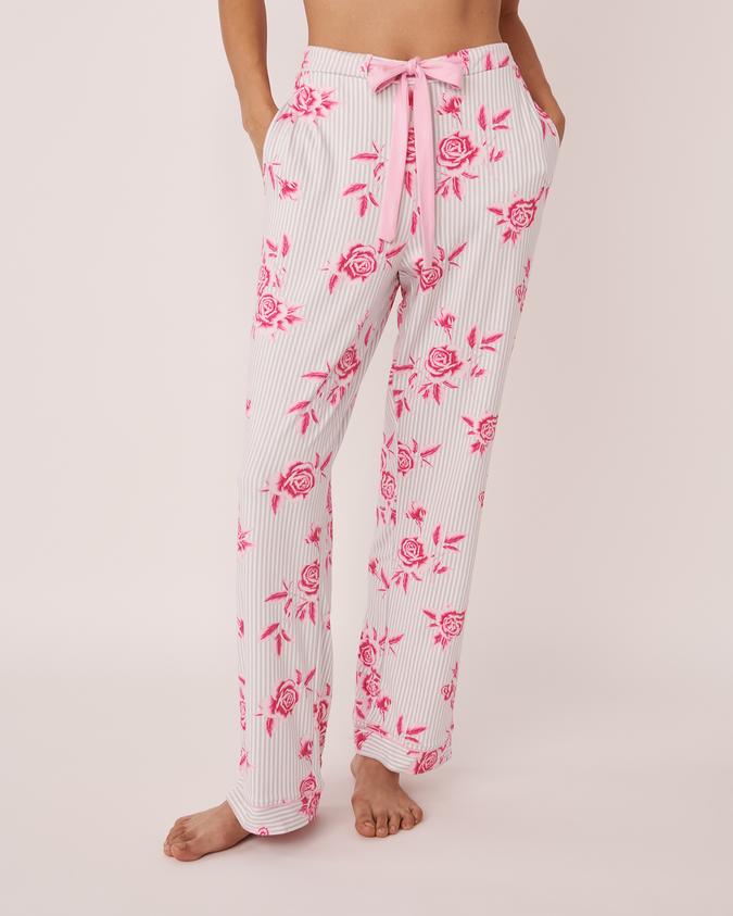 la Vie en Rose Women’s Roses Super Soft Wide Leg Pants