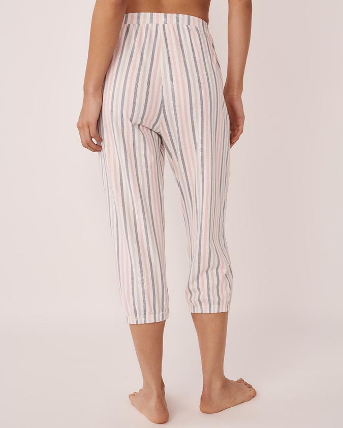 la Vie en Rose Women’s Vertical stripes Cotton Capri