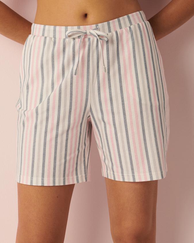 la Vie en Rose Women’s Vertical stripes Cotton Bermuda