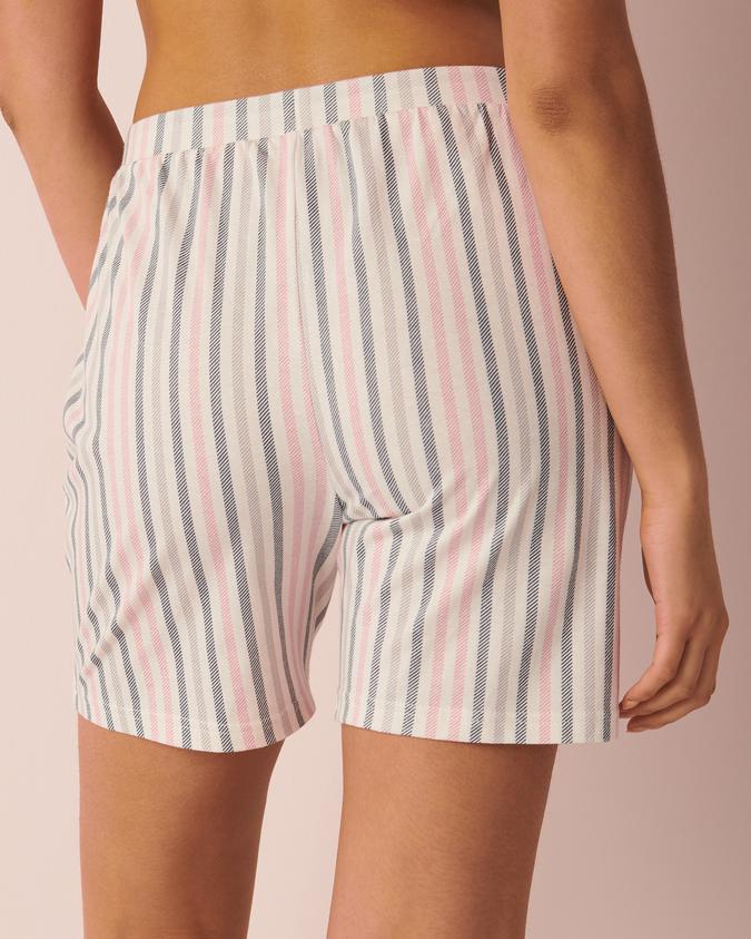 la Vie en Rose Women’s Vertical stripes Cotton Bermuda