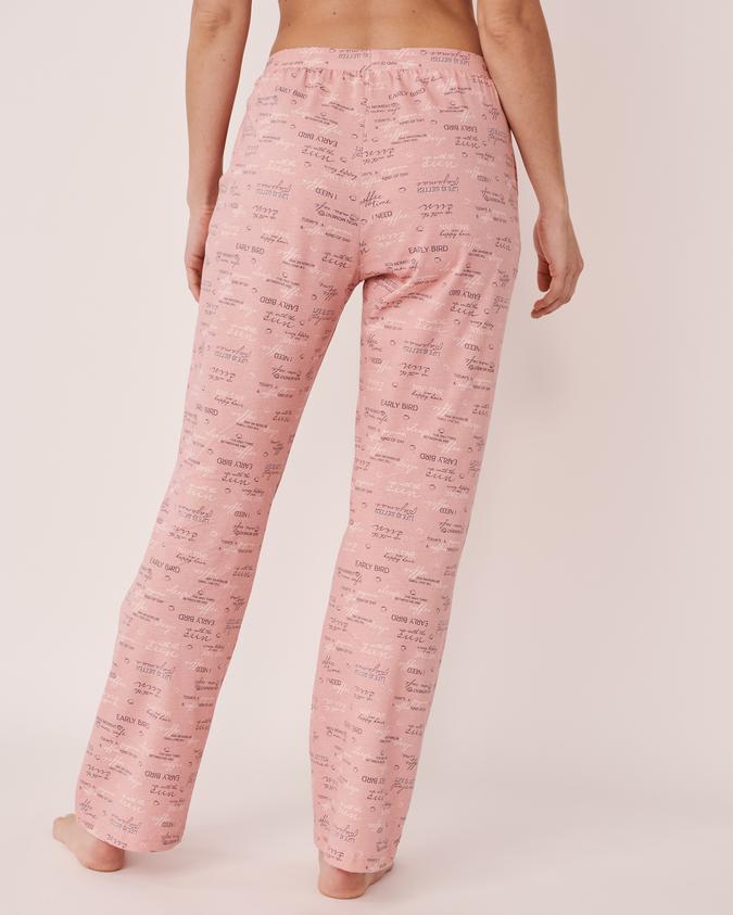 la Vie en Rose Women’s Wording Cotton Straight Leg Pants