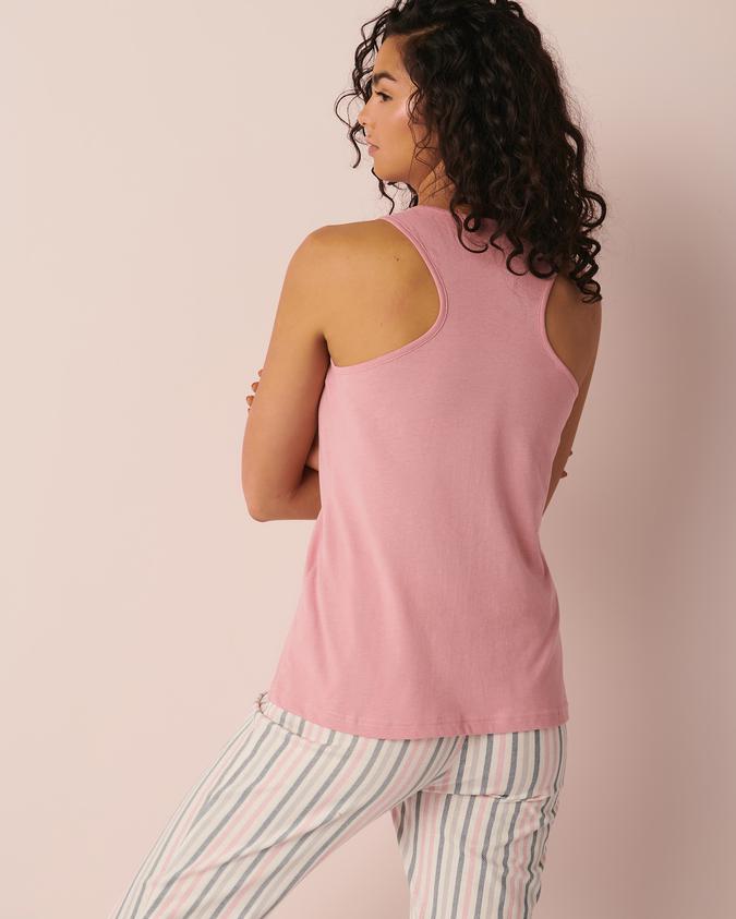 la Vie en Rose Women’s Pink Cotton Racerback Cami