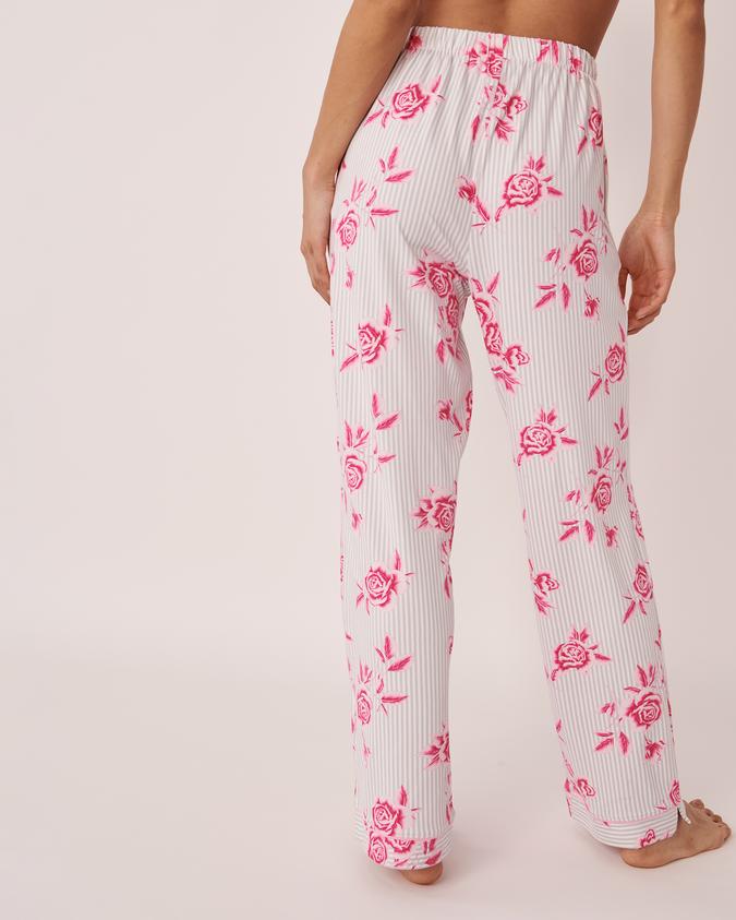 la Vie en Rose Women’s Roses Super Soft Wide Leg Pants